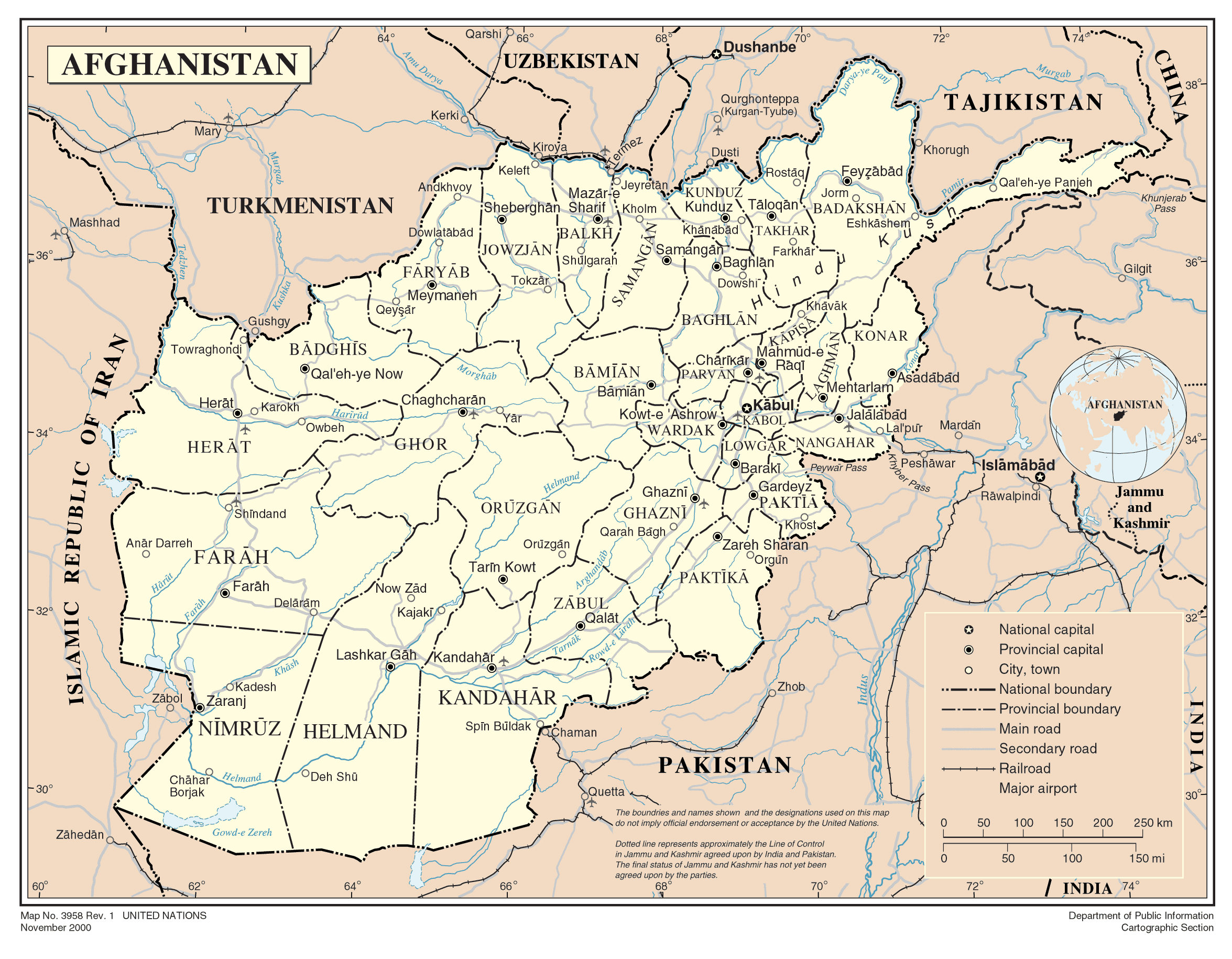 Afghanistan Map And Surrounding Countries