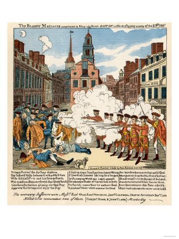 Boston Massacre Paul Revere Drawing