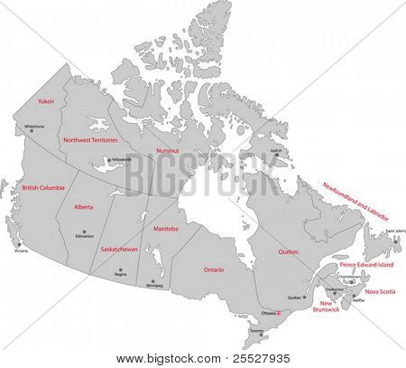 Canada Map With Provinces And Capitals