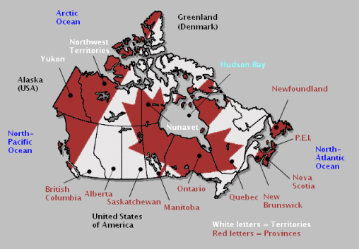 Canada Map With Provinces And Territories And Capitals