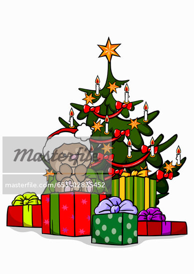 Christmas Tree Cartoon With Presents