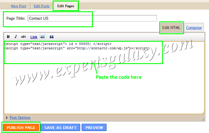 Contact Us Form Html Code