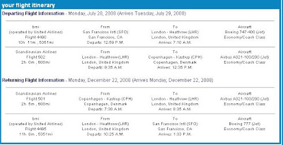 Flight Itinerary Example
