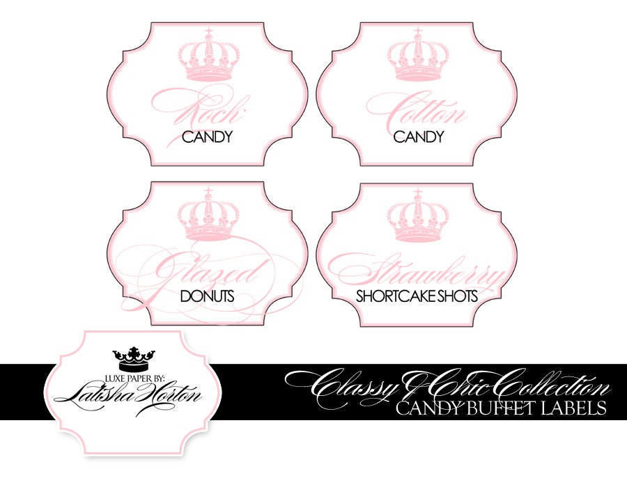 Free Printable Candy Buffet Tags