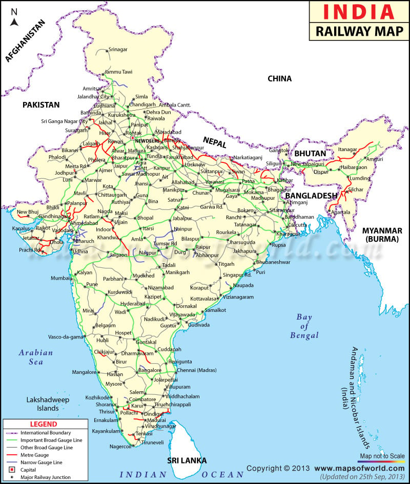 Indian Railways Map Rajasthan