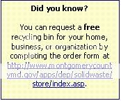 Montgomery County Maryland Recycling Schedule