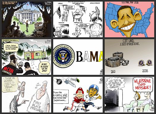 Political Cartoon Obama Wins