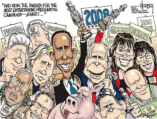 Political Cartoon Obama Wins