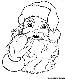Santa Claus Face Coloring Pages