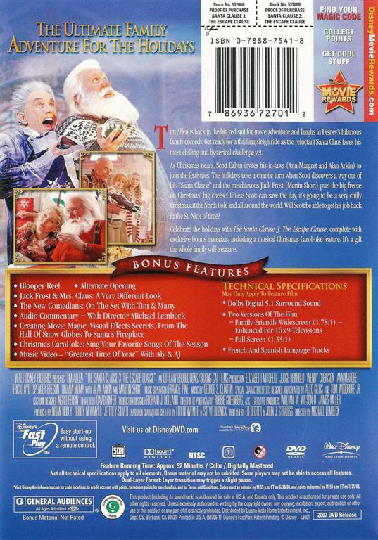 Santa Clause 3 Dvd Cover