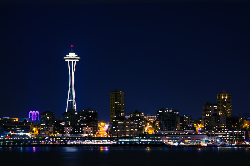 Seattle Space Needle At Night
