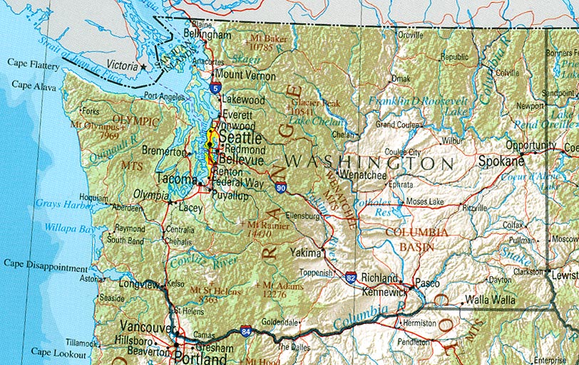 Seattle Washington Map Tourist