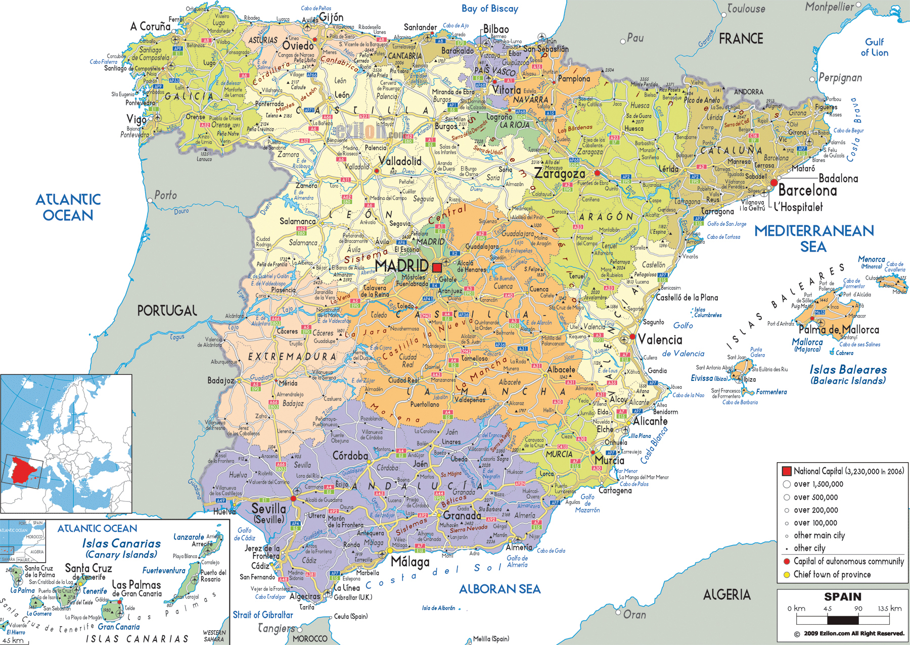 Spain Map Airports