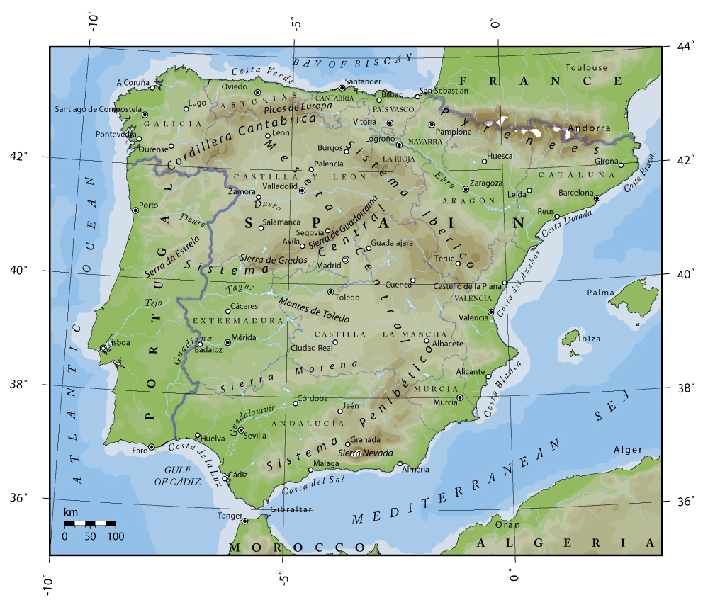 Spain Map Detailed