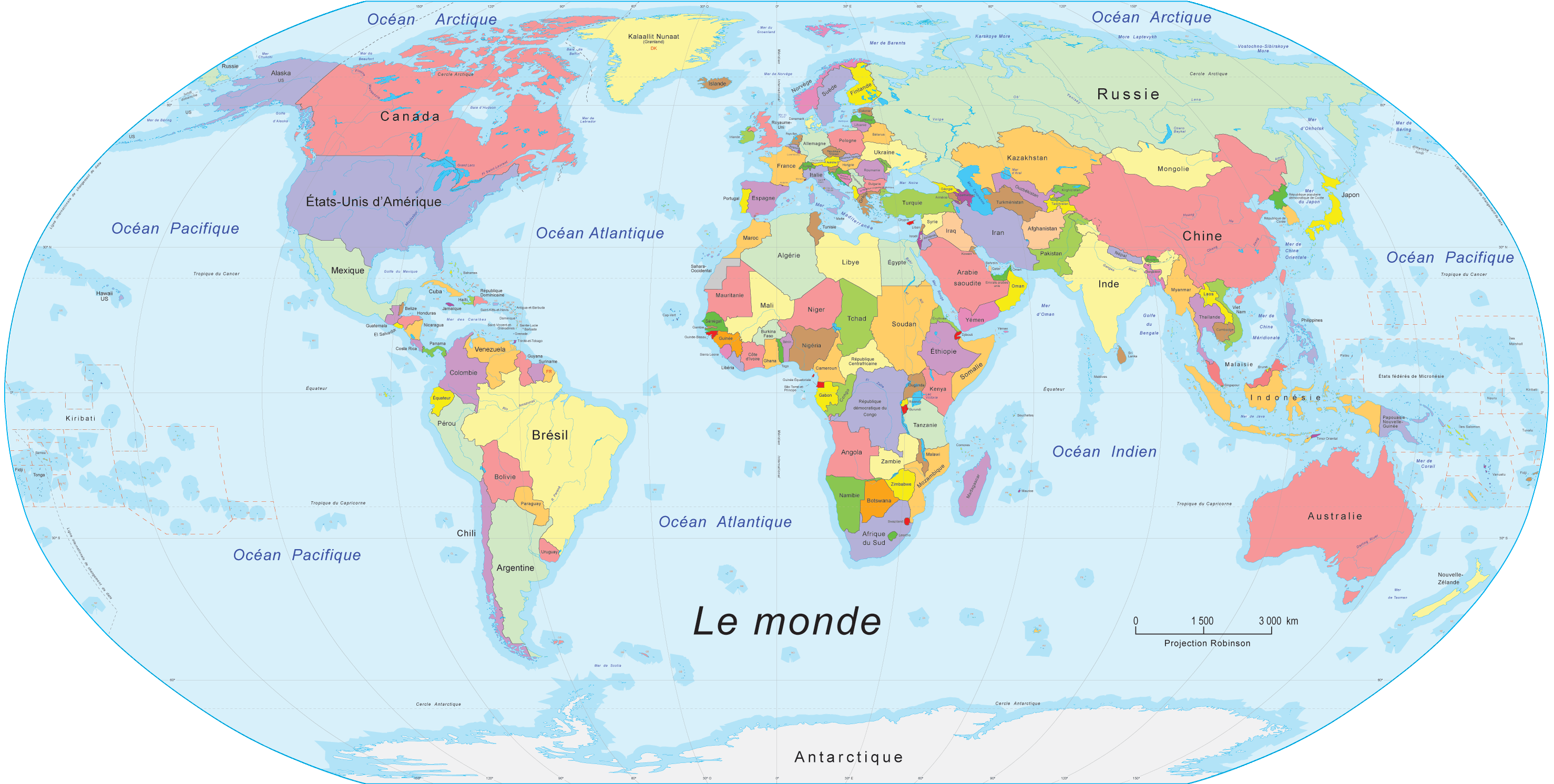 World Map With Countries Names